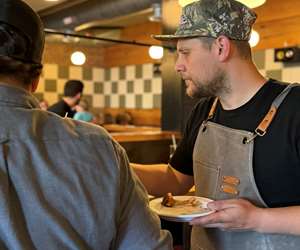 Chef's discussing the menu at Schaefer's.